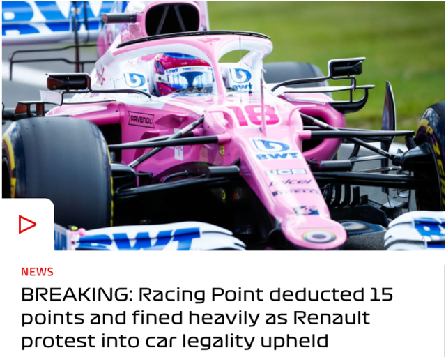 阿斯顿马丁险胜雷诺车队，诺里斯刷新纪录